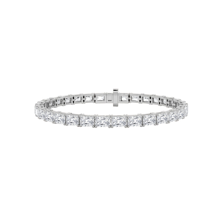 18CTW Radiant Shaped Lab Grown Diamond (F/VS) Bracelet in 14K White Gold
