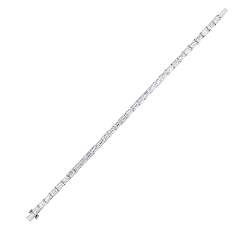 8CTW Radiant Shaped Lab Grown Diamond (F/VS) Bracelet in 14K White Gold