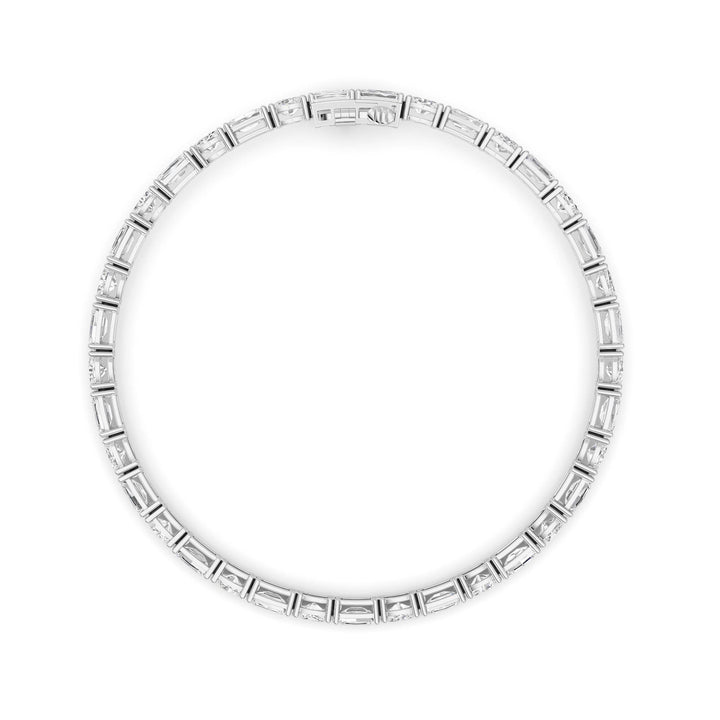 10CTW Emerald And Round Lab Grown Diamond (F/VS ) Bracelet in 14K Gold