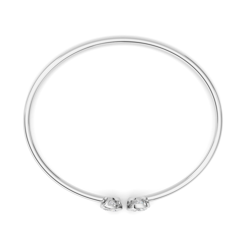 2CTW Oval Shaped Lab Grown Diamond (F/VS) Bracelet in 14K White Gold