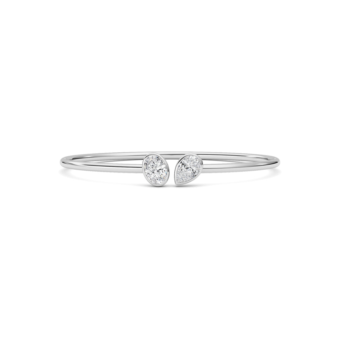 2CTW Oval Shaped Lab Grown Diamond (F/VS) Bracelet in 14K White Gold