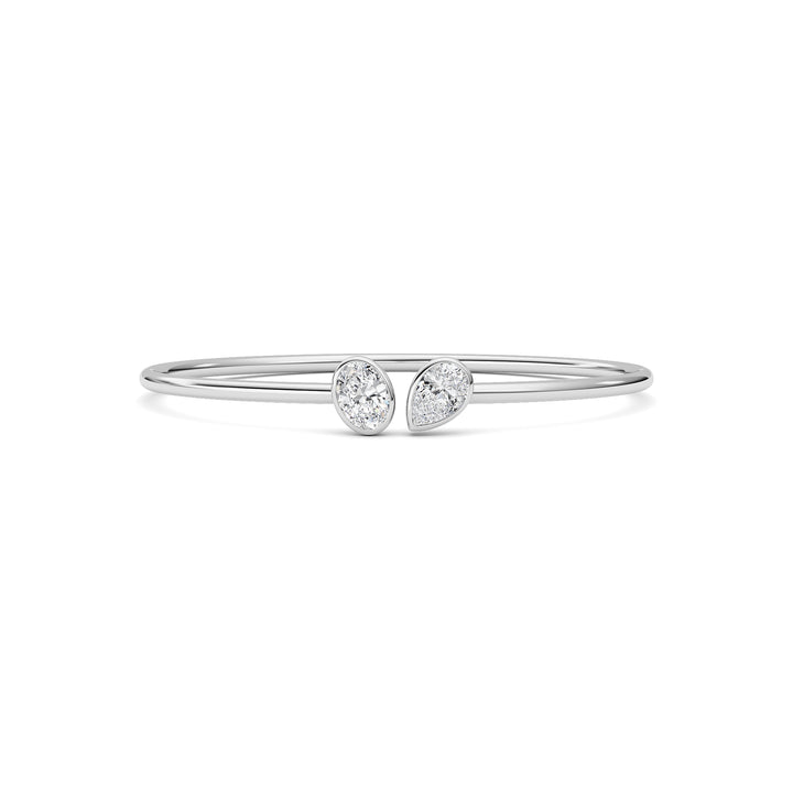 2CTW Oval Shaped Lab Grown Diamond (F/VS) Bracelet in 14K White Gold