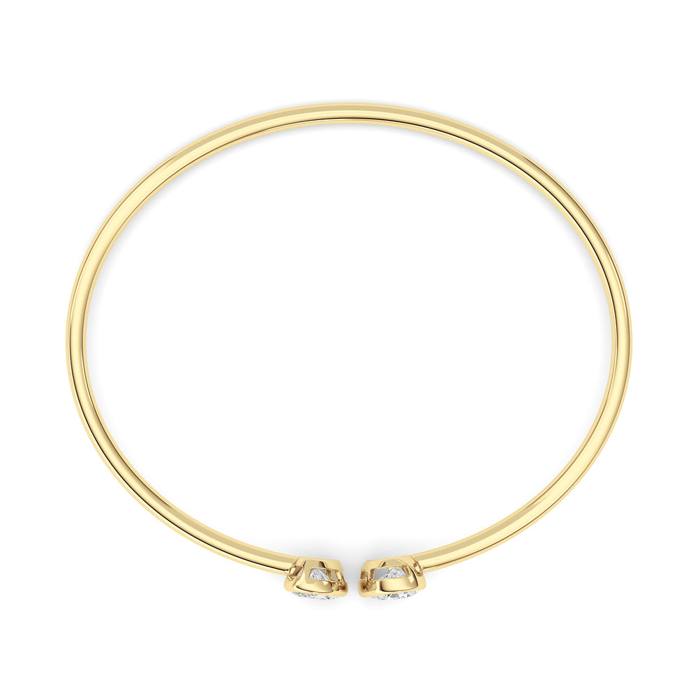 2CTW Oval Shaped Lab Grown Diamond (F/VS) Bracelet in 14K Yellow Gold