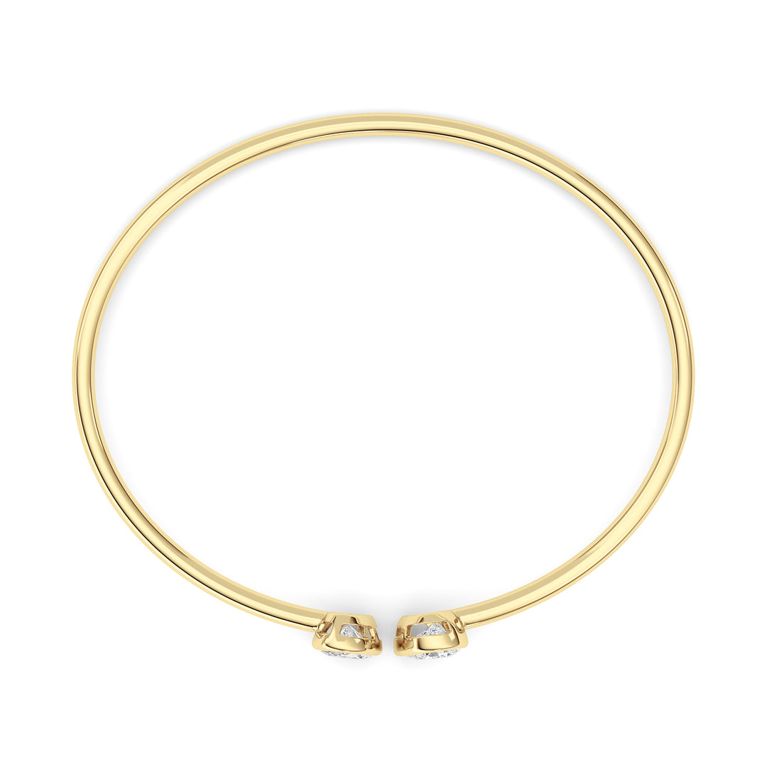 2CTW Oval Shaped Lab Grown Diamond (F/VS) Bracelet in 14K Yellow Gold