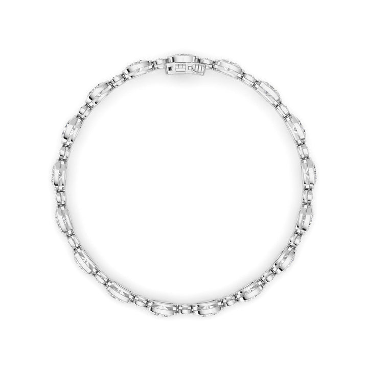8CTW Oval And Round Lab Grown Diamond (F/VS ) Bezel Set Bracelet in 14K Gold