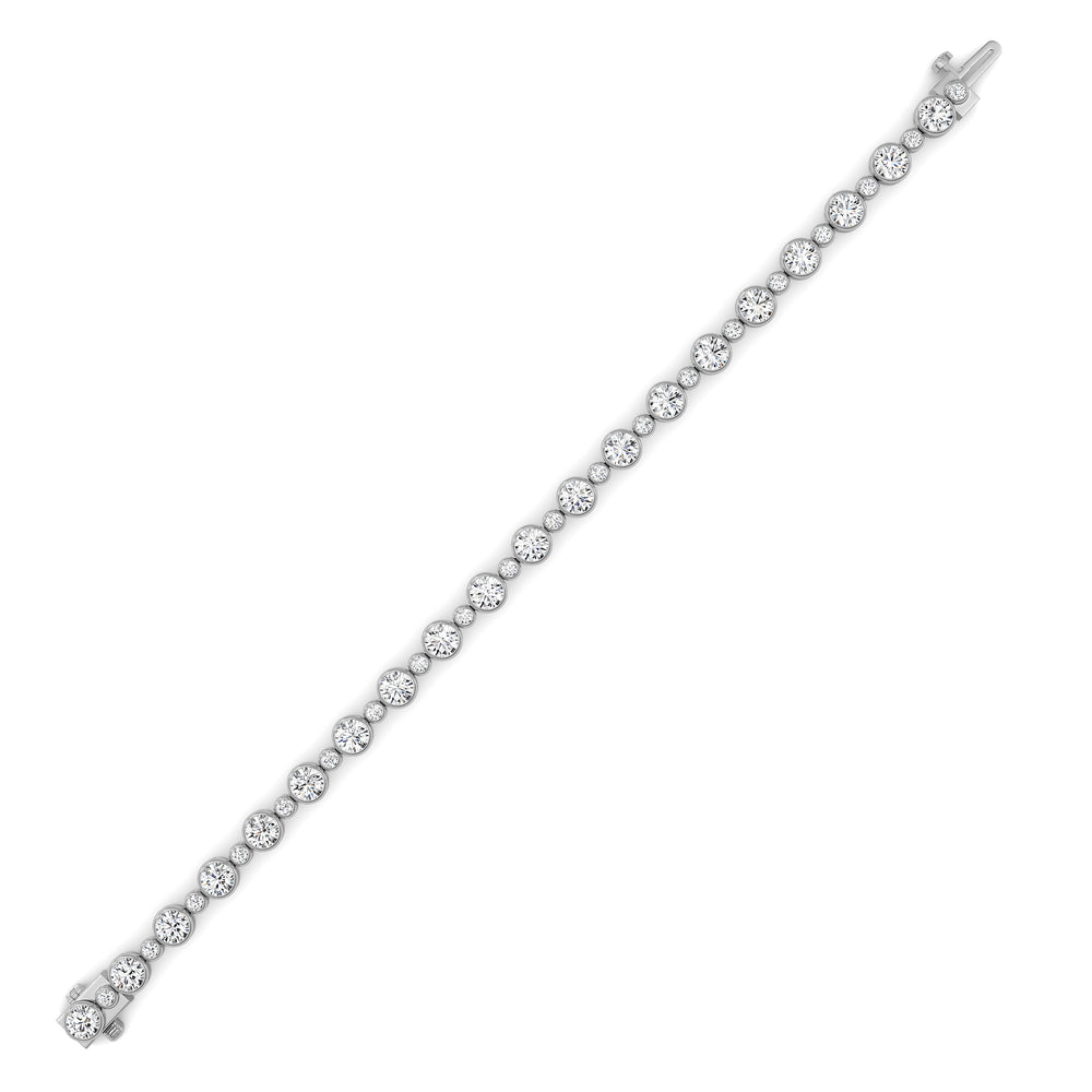 9CTW Round Lab Grown Diamond (F/VS ) Bezel Set Bracelet in 14K Gold