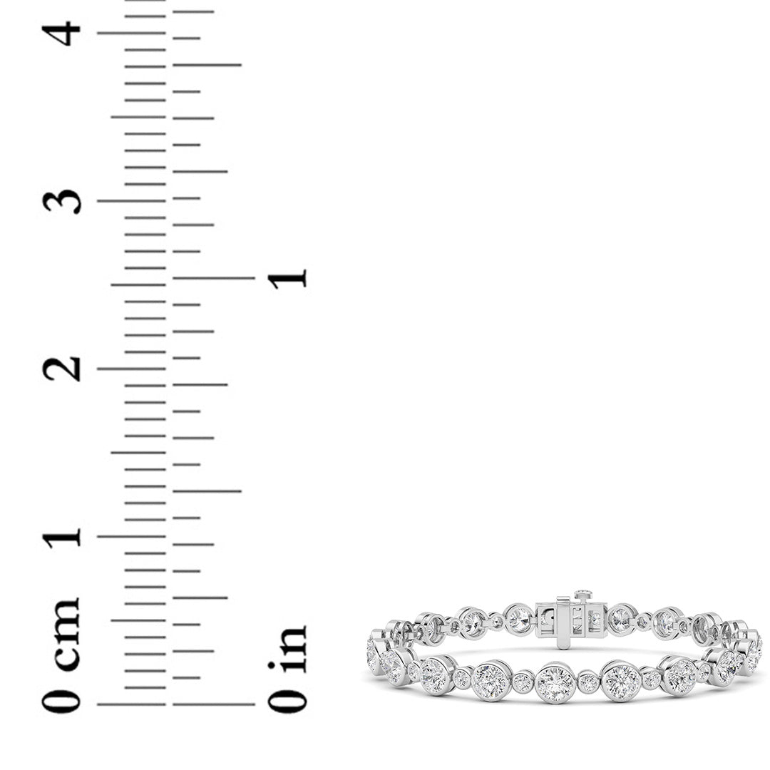 9CTW Round Lab Grown Diamond (F/VS ) Bezel Set Bracelet in 14K Gold
