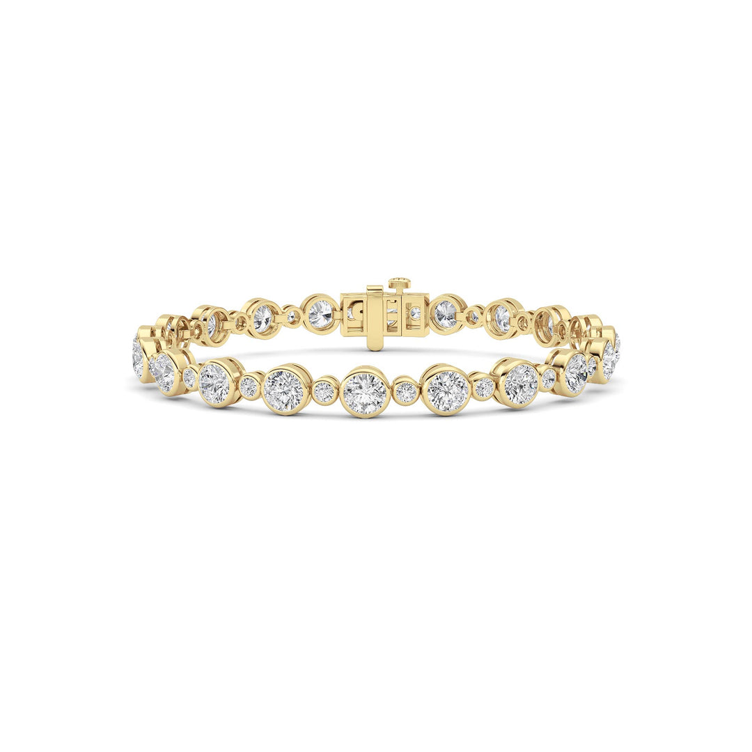 9CTW Round Lab Grown Diamond (F/VS ) Bezel Set Bracelet in 14K Gold