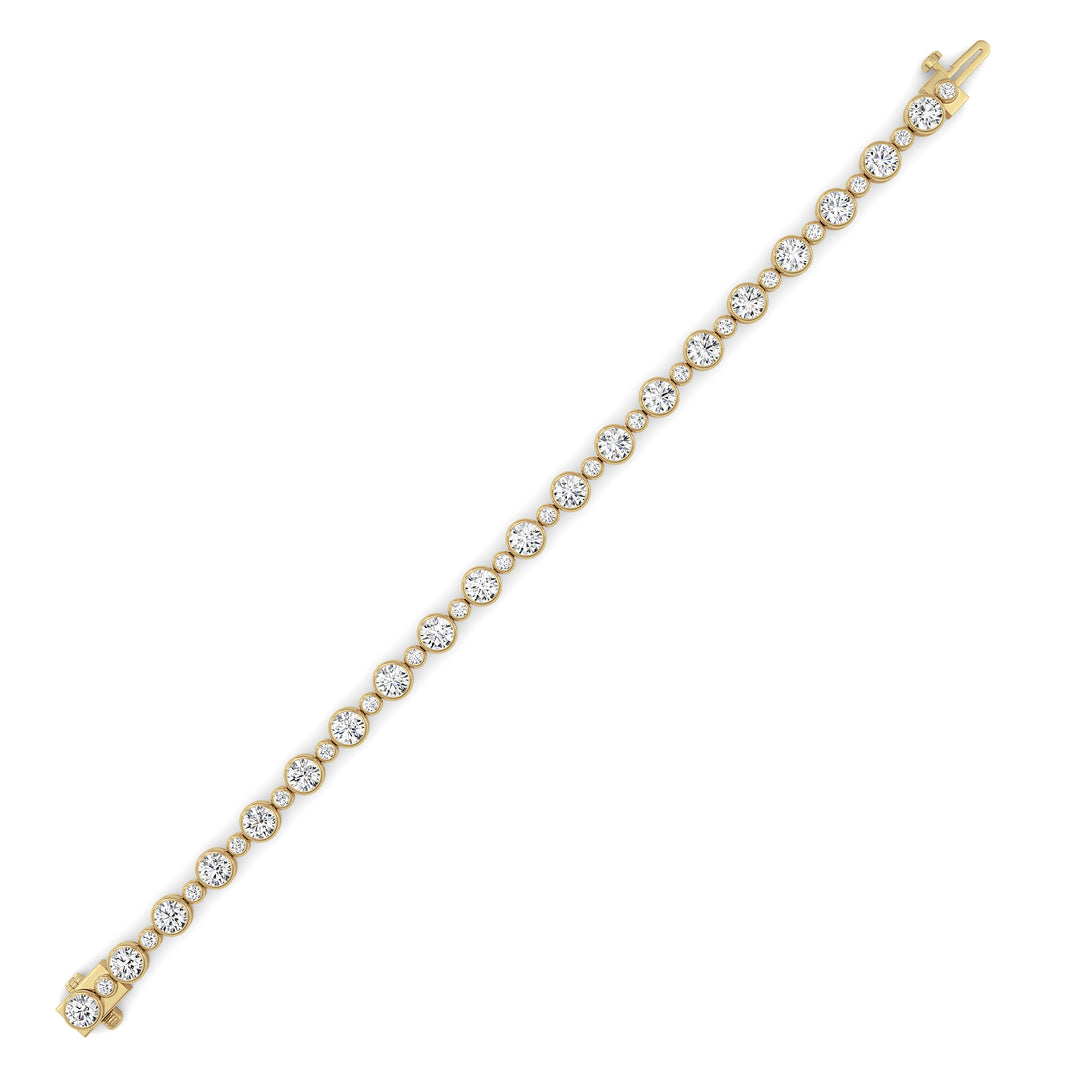 9CTW Round Lab Grown Diamond (F/VS ) Bezel Set Bracelet in 14K Gold