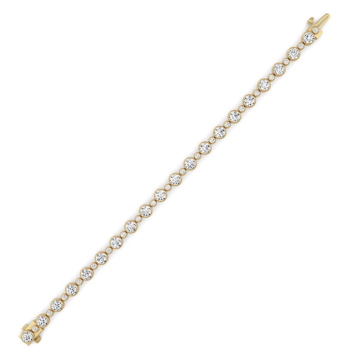 9CTW Round Lab Grown Diamond (F/VS ) Bezel Set Bracelet in 14K Gold