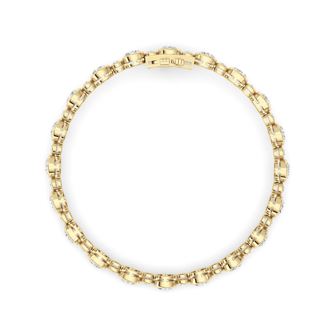 9CTW Round Lab Grown Diamond (F/VS ) Bezel Set Bracelet in 14K Gold