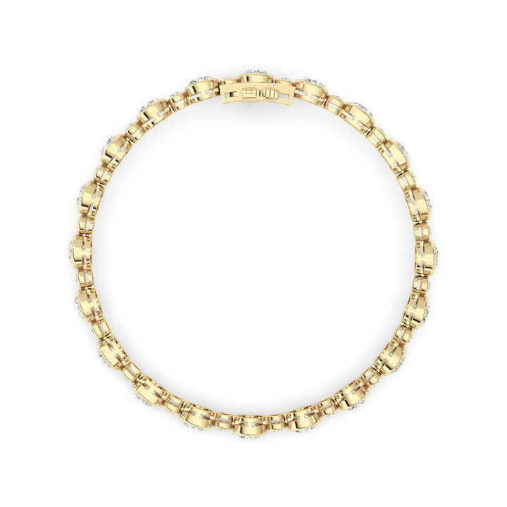 9CTW Round Lab Grown Diamond (F/VS ) Bezel Set Bracelet in 14K Gold