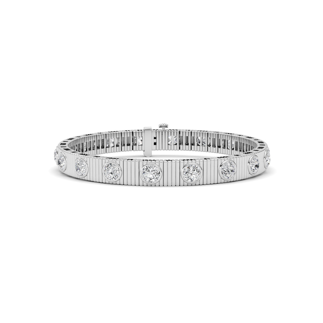 7CTW Round Lab Grown Diamond (F/VS ) Bangle Bracelet in 14K Gold