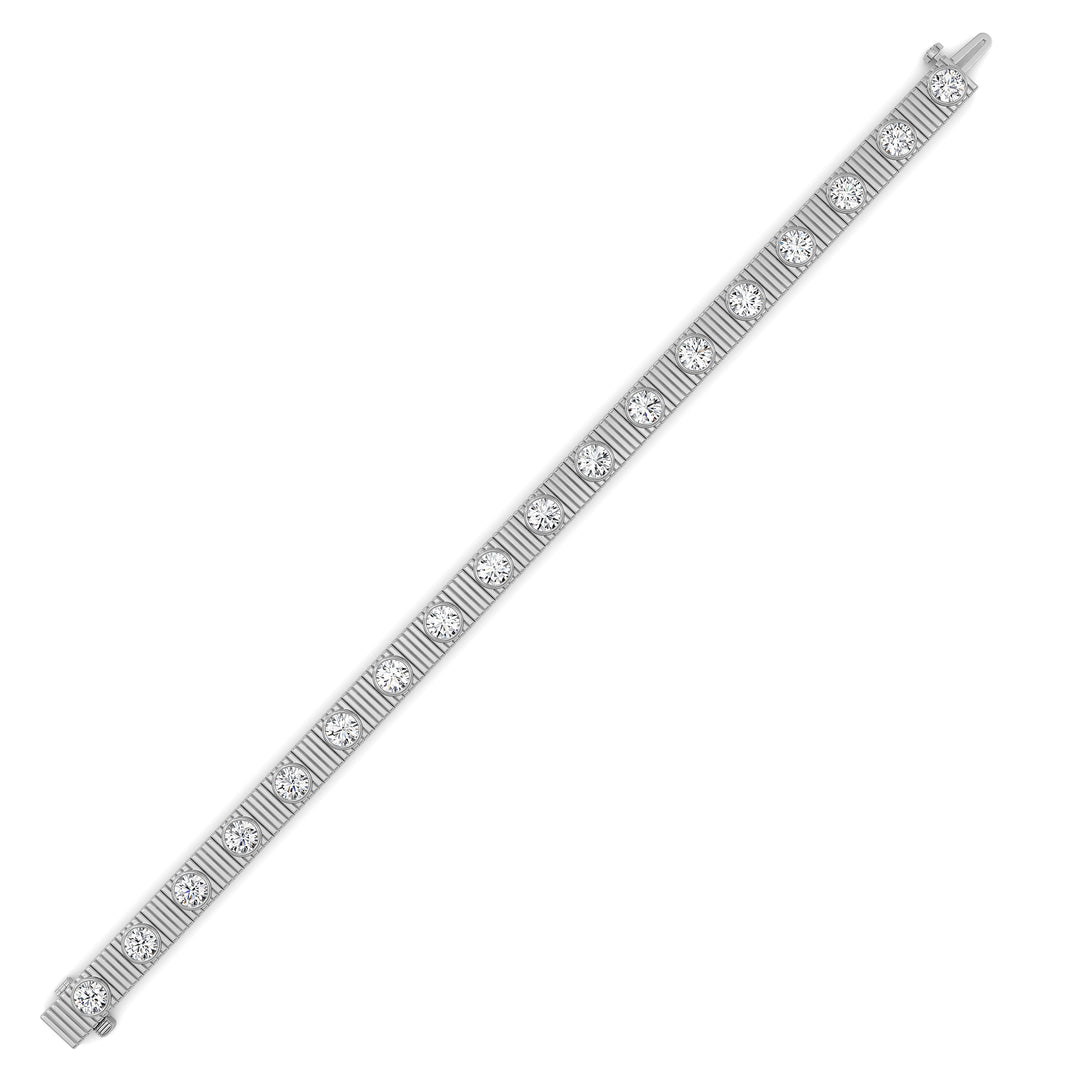 7CTW Round Lab Grown Diamond (F/VS ) Bangle Bracelet in 14K Gold