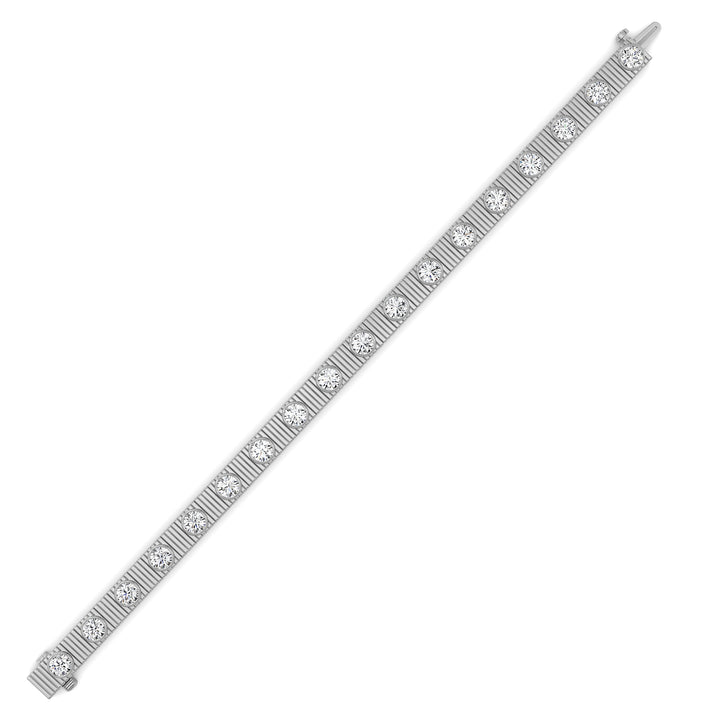 7CTW Round Lab Grown Diamond (F/VS ) Bangle Bracelet in 14K Gold