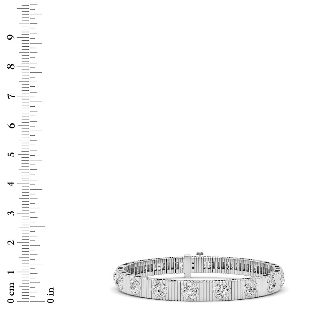7CTW Round Lab Grown Diamond (F/VS ) Bangle Bracelet in 14K Gold