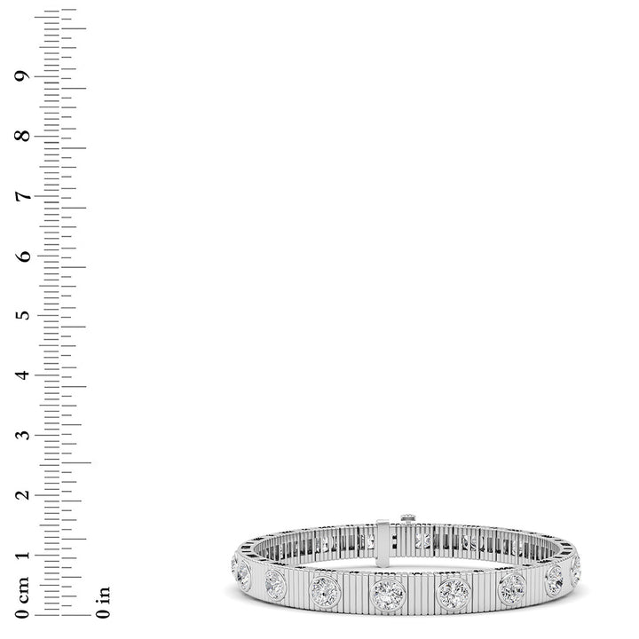 7CTW Round Lab Grown Diamond (F/VS ) Bangle Bracelet in 14K Gold
