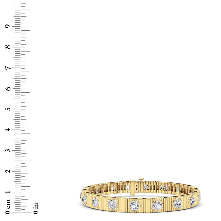 7CTW Round Lab Grown Diamond (F/VS ) Bangle Bracelet in 14K Gold