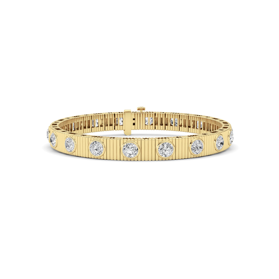 7CTW Round Lab Grown Diamond (F/VS ) Bangle Bracelet in 14K Gold