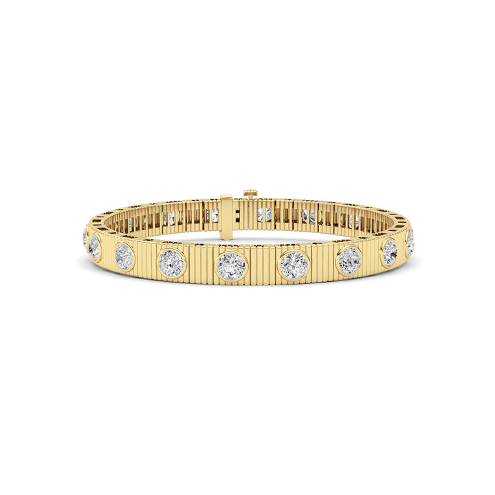7CTW Round Lab Grown Diamond (F/VS ) Bangle Bracelet in 14K Gold