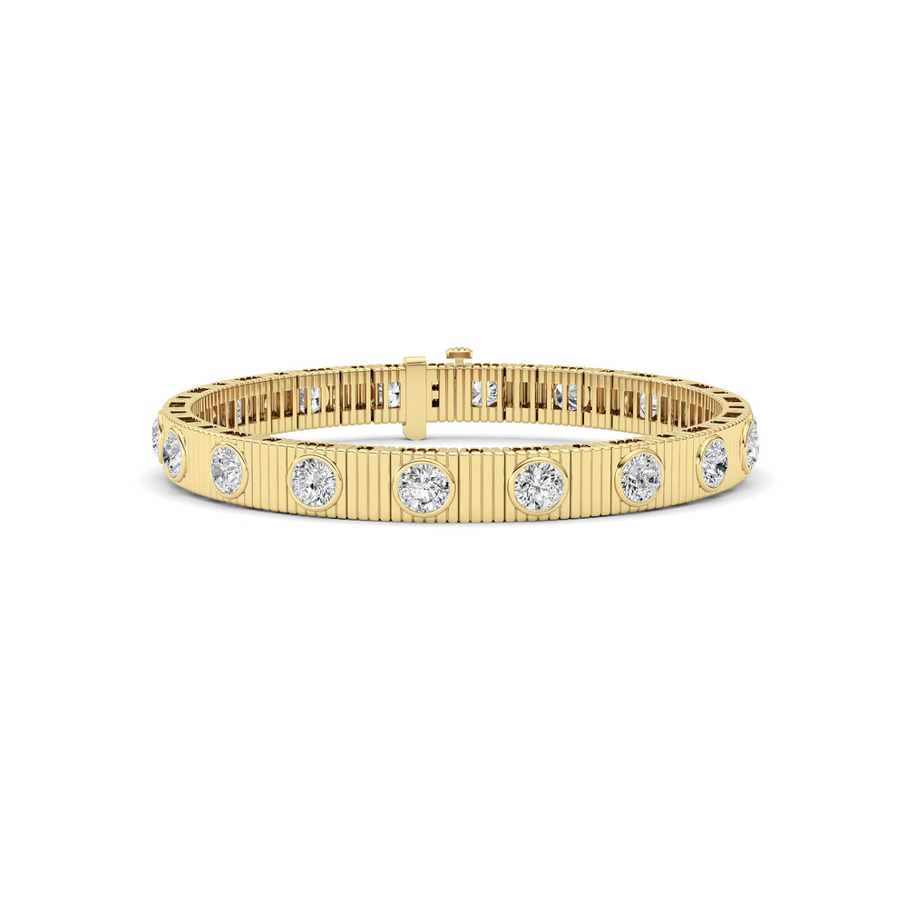 7CTW Round Lab Grown Diamond (F/VS ) Bangle Bracelet in 14K Gold