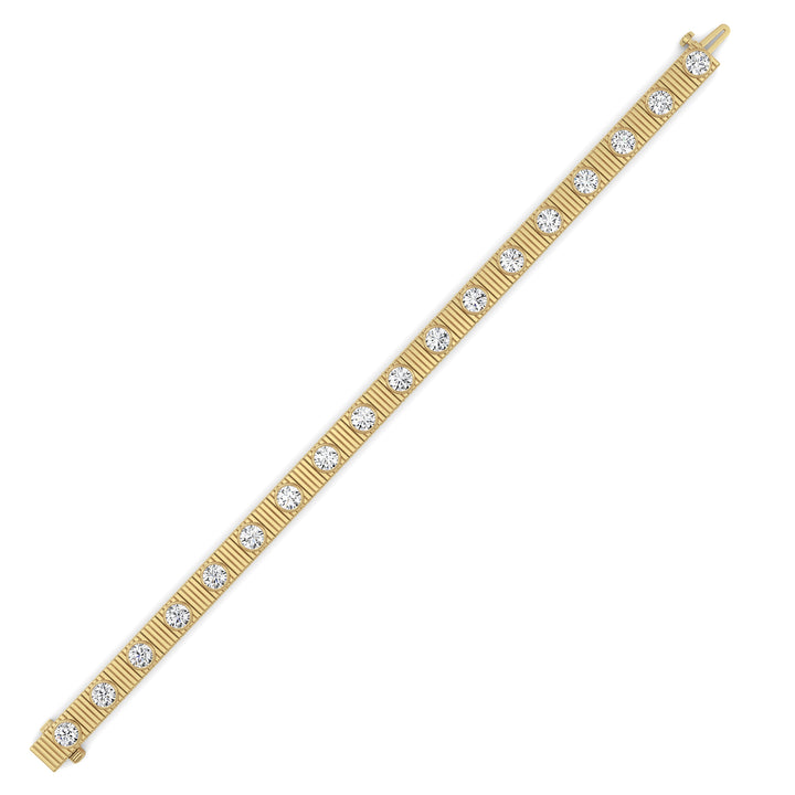 7CTW Round Lab Grown Diamond (F/VS ) Bangle Bracelet in 14K Gold