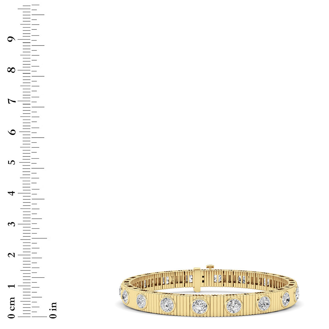 7CTW Round Lab Grown Diamond (F/VS ) Bangle Bracelet in 14K Gold