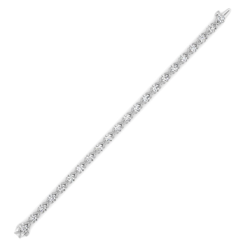 7CTW Round Lab Grown Diamond (F/VS ) Bracelet in 14K Gold