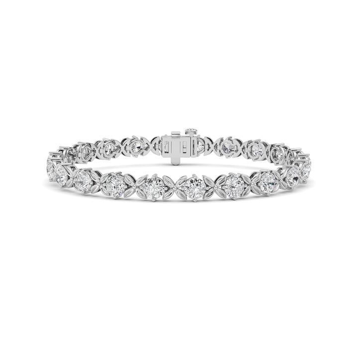 7CTW Round Lab Grown Diamond (F/VS ) Bracelet in 14K Gold