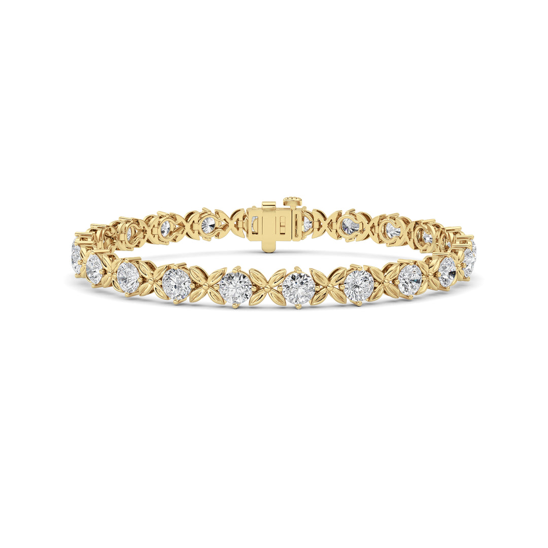 7CTW Round Lab Grown Diamond (F/VS ) Bracelet in 14K Gold