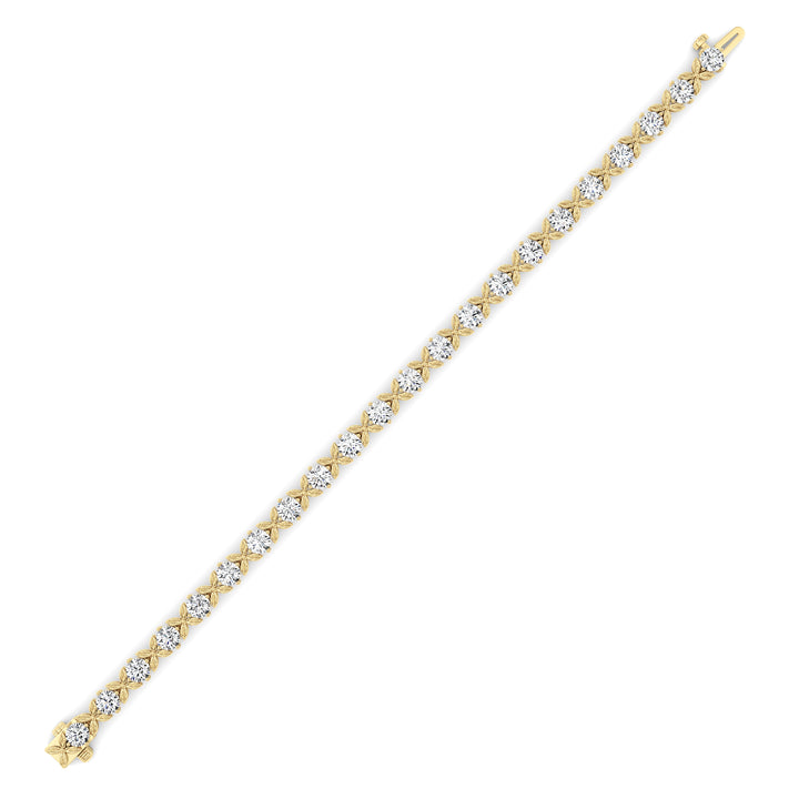 7CTW Round Lab Grown Diamond (F/VS ) Bracelet in 14K Gold