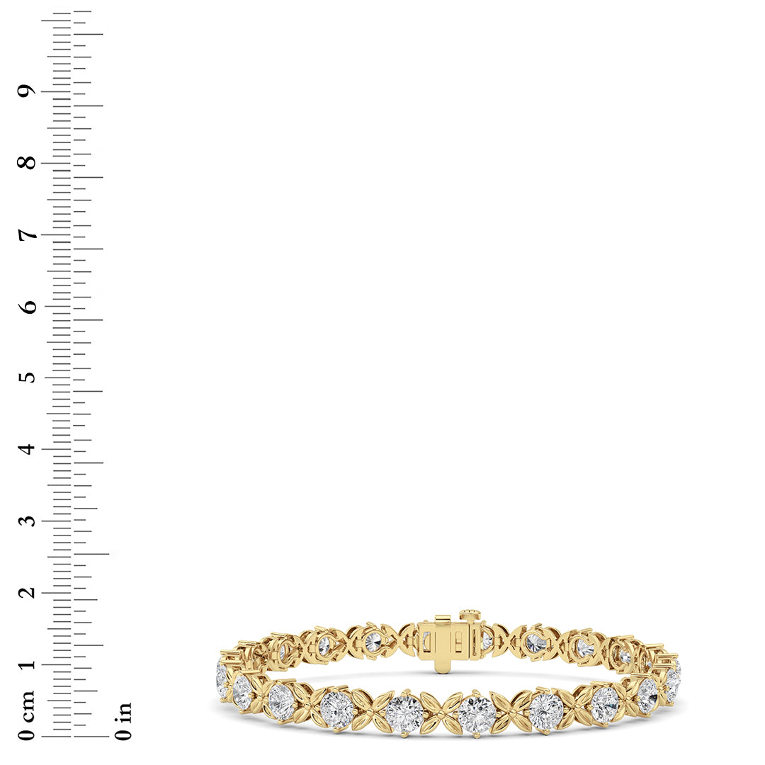 7CTW Round Lab Grown Diamond (F/VS ) Bracelet in 14K Gold