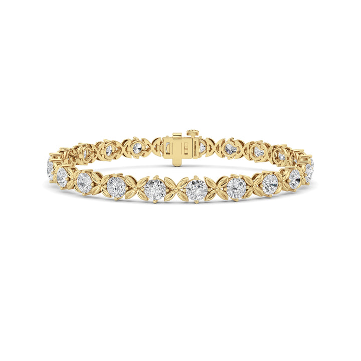 7CTW Round Lab Grown Diamond (F/VS ) Bracelet in 14K Gold