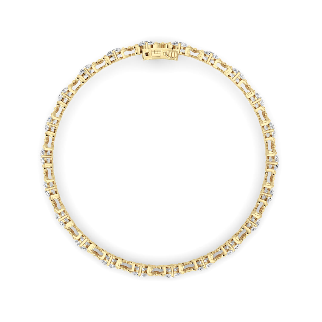 7CTW Round Lab Grown Diamond (F/VS ) Bracelet in 14K Gold