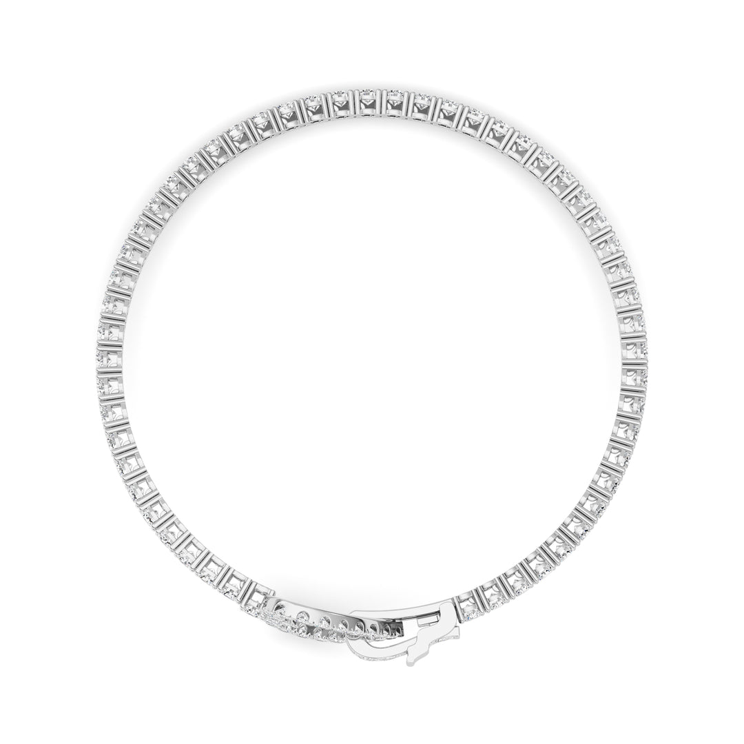 5CTW Round Shaped Lab Grown Diamond (F/VS) Bracelet in 14K White Gold
