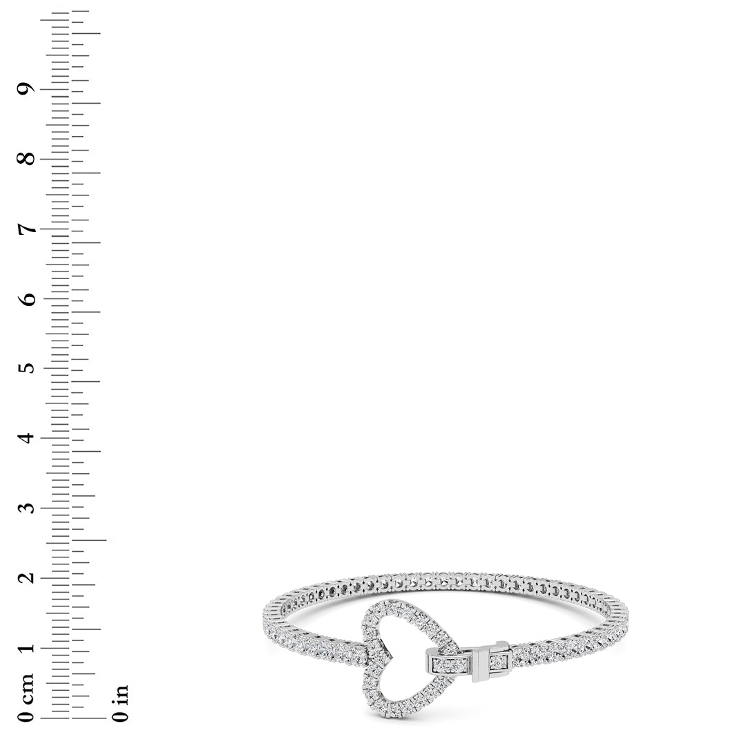 5CTW Round Shaped Lab Grown Diamond (F/VS) Bracelet in 14K White Gold