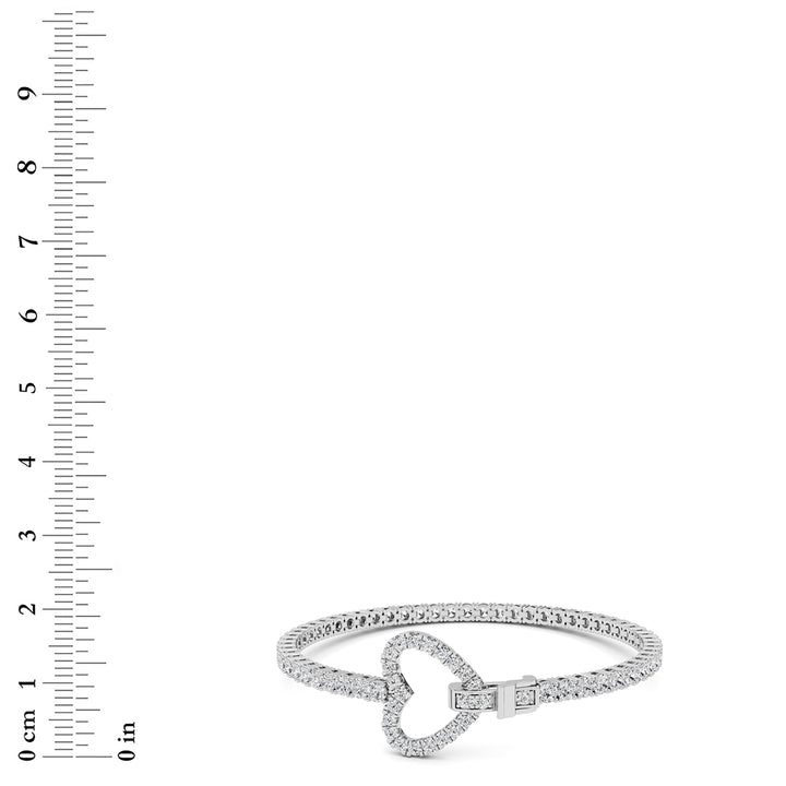 5CTW Round Shaped Lab Grown Diamond (F/VS) Bracelet in 14K White Gold