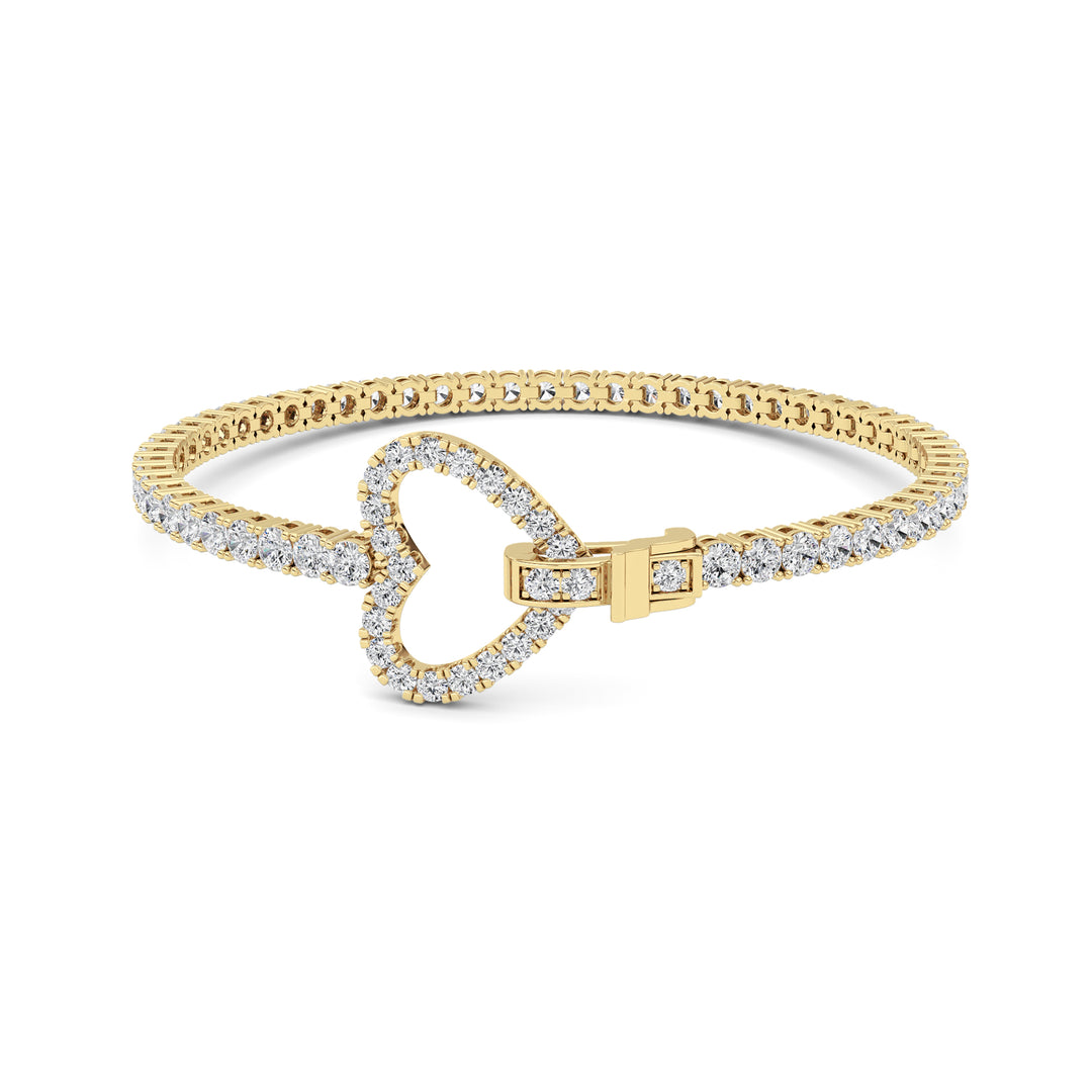 5CTW Round Shaped Lab Grown Diamond (F/VS) Bracelet in 14K Yellow Gold