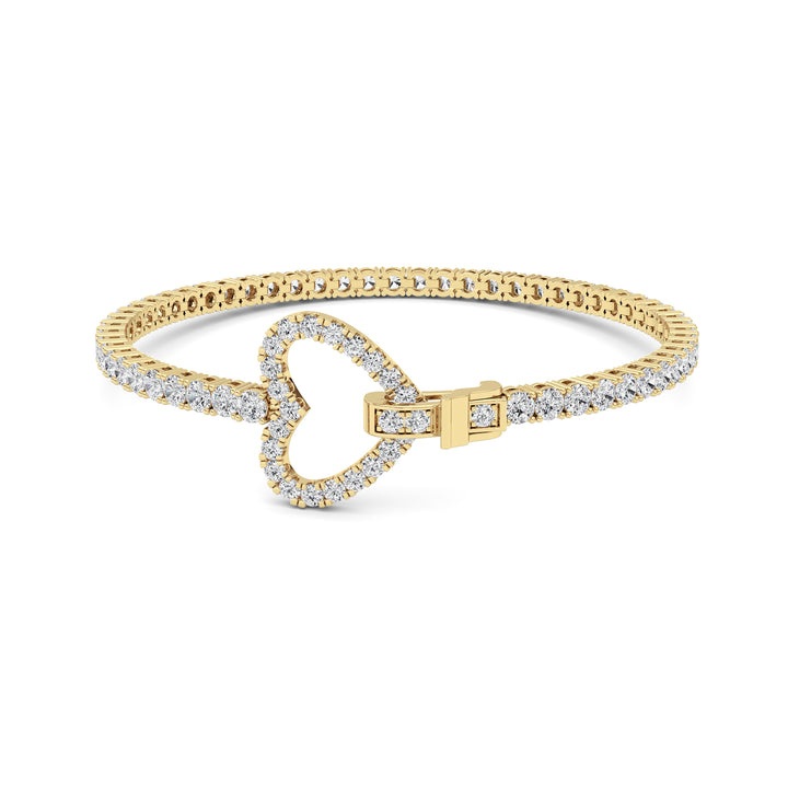 5CTW Round Shaped Lab Grown Diamond (F/VS) Bracelet in 14K Yellow Gold