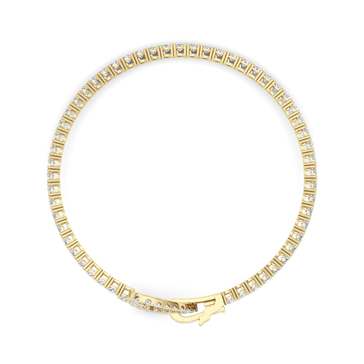 5CTW Round Shaped Lab Grown Diamond (F/VS) Bracelet in 14K Yellow Gold