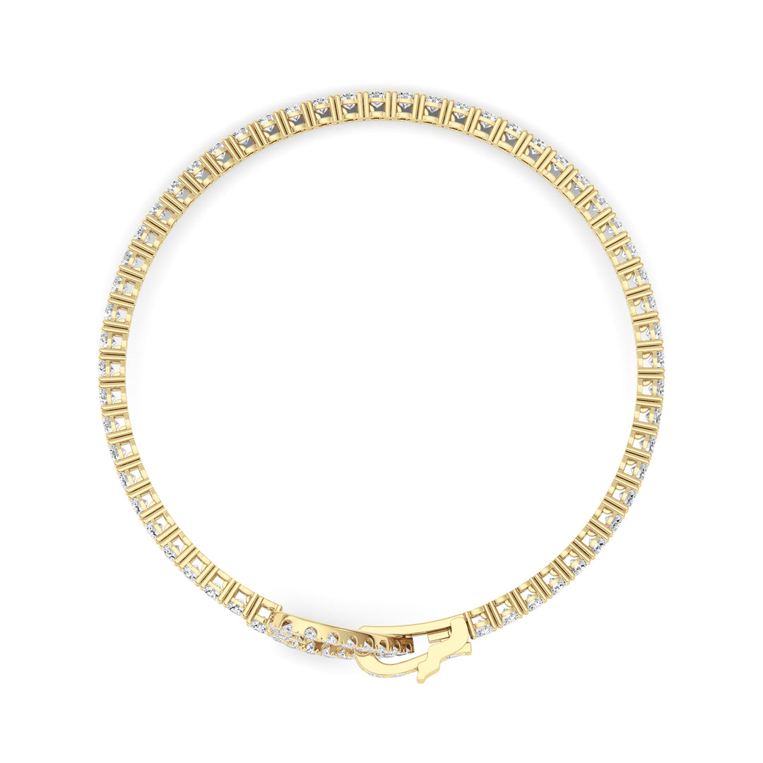 5CTW Round Shaped Lab Grown Diamond (F/VS) Bracelet in 14K Yellow Gold