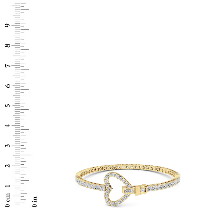 5CTW Round Shaped Lab Grown Diamond (F/VS) Bracelet in 14K Yellow Gold