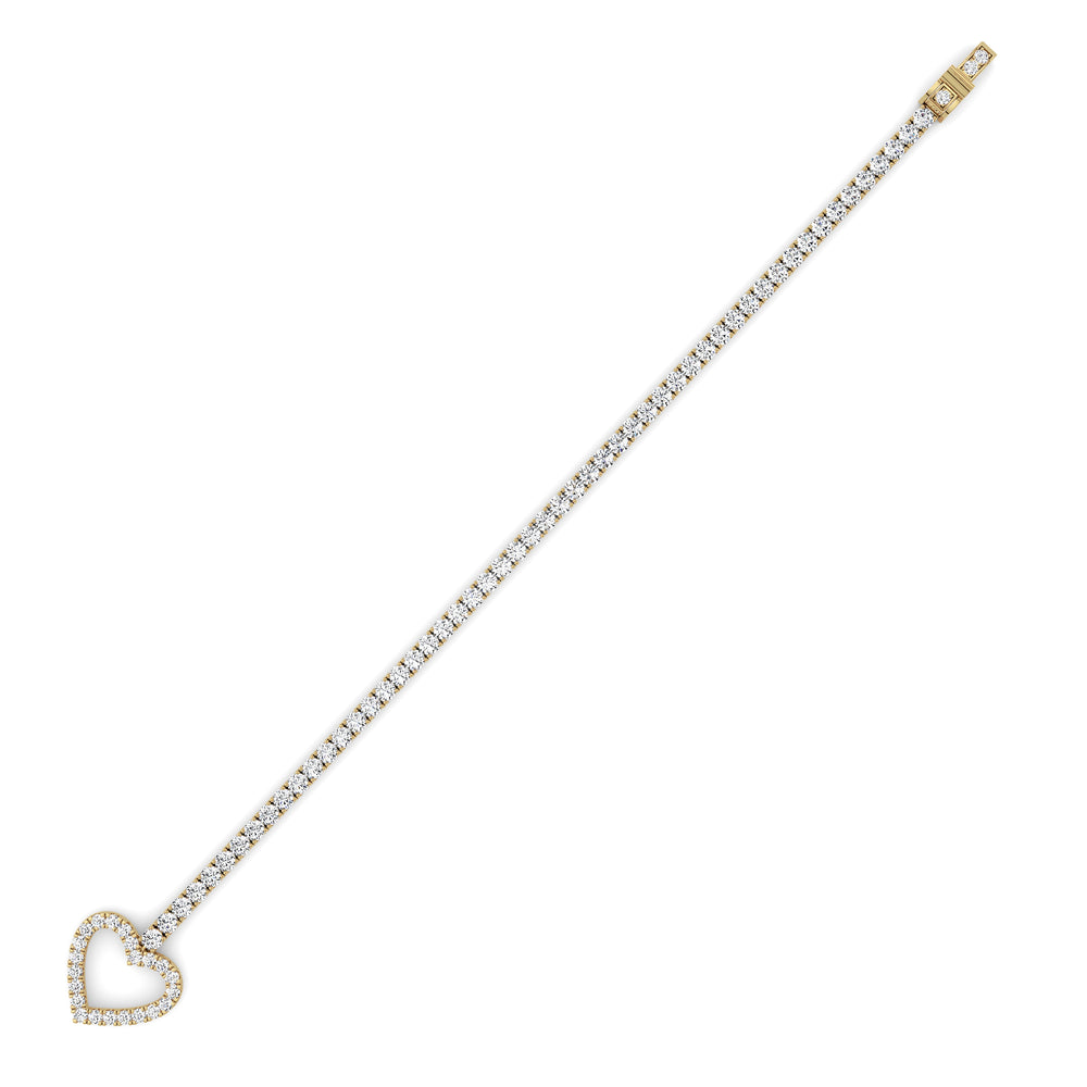 5CTW Round Shaped Lab Grown Diamond (F/VS) Bracelet in 14K Yellow Gold