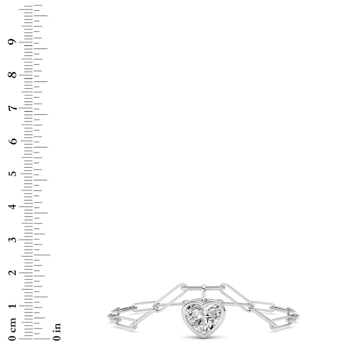 3CTW Heart Lab Grown Diamond (F/VS ) Bezel Set Bracelet in 14K Gold