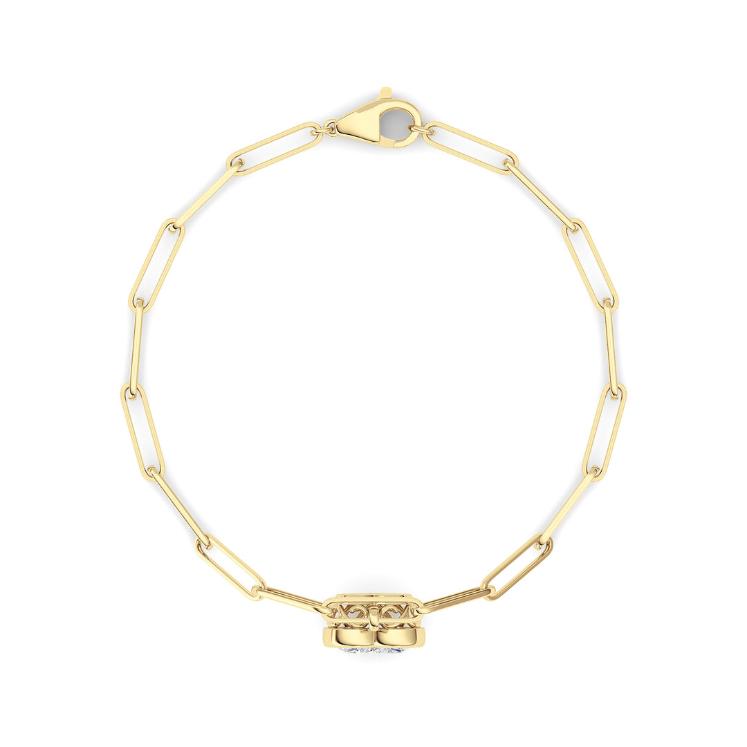 3CTW Heart Lab Grown Diamond (F/VS ) Bezel Set Bracelet in 14K Gold