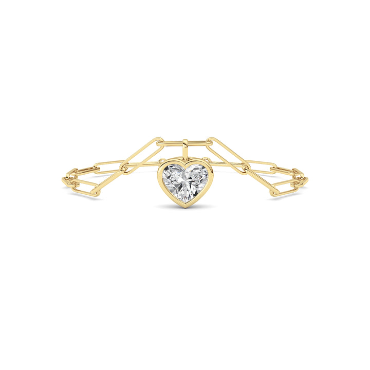 3CTW Heart Lab Grown Diamond (F/VS ) Bezel Set Bracelet in 14K Gold