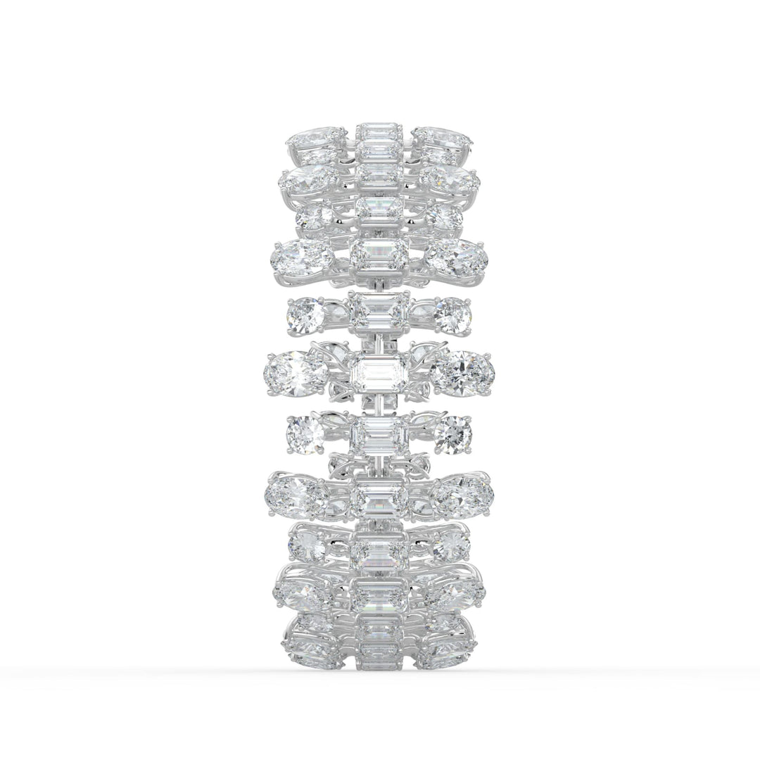 34.5CTW Mix Shaped Lab Grown Diamond (F/VS) Bracelet in 14K Gold