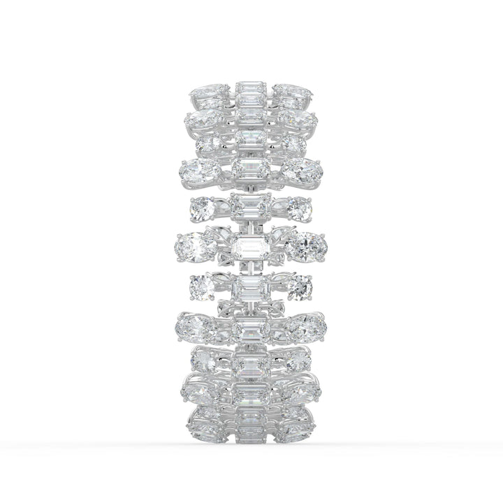 34.5CTW Mix Shaped Lab Grown Diamond (F/VS) Bracelet in 14K Gold
