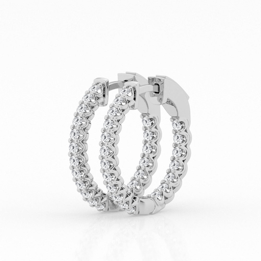 14K White Gold Lab Diamond Hoop Earrings (1.00 cttw)
