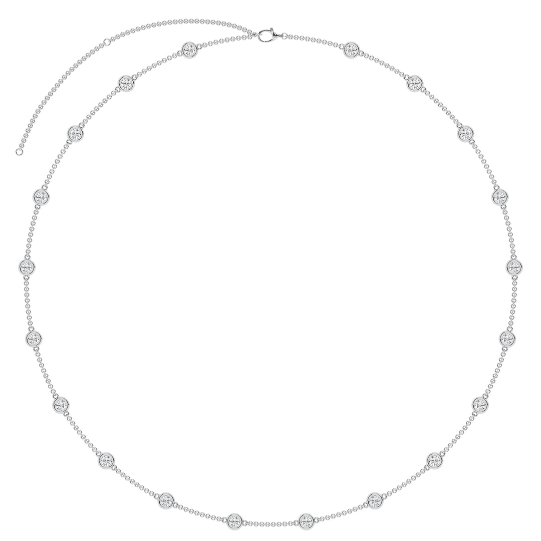 14K Yellow Gold Lab Diamond Stationed Necklace